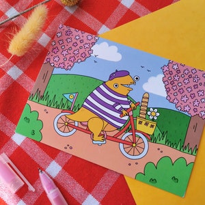 Cute Springtime Dinosaur Postcard A6 size. image 7