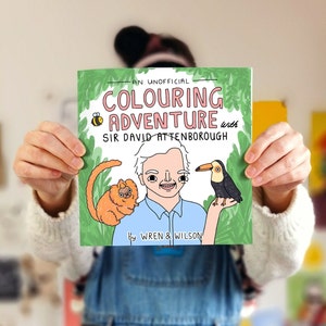 SECONDS SALE Attenborough Colouring Book with Recycled Pages Unofficial Sir David Attenborough Adult Activity Book image 5