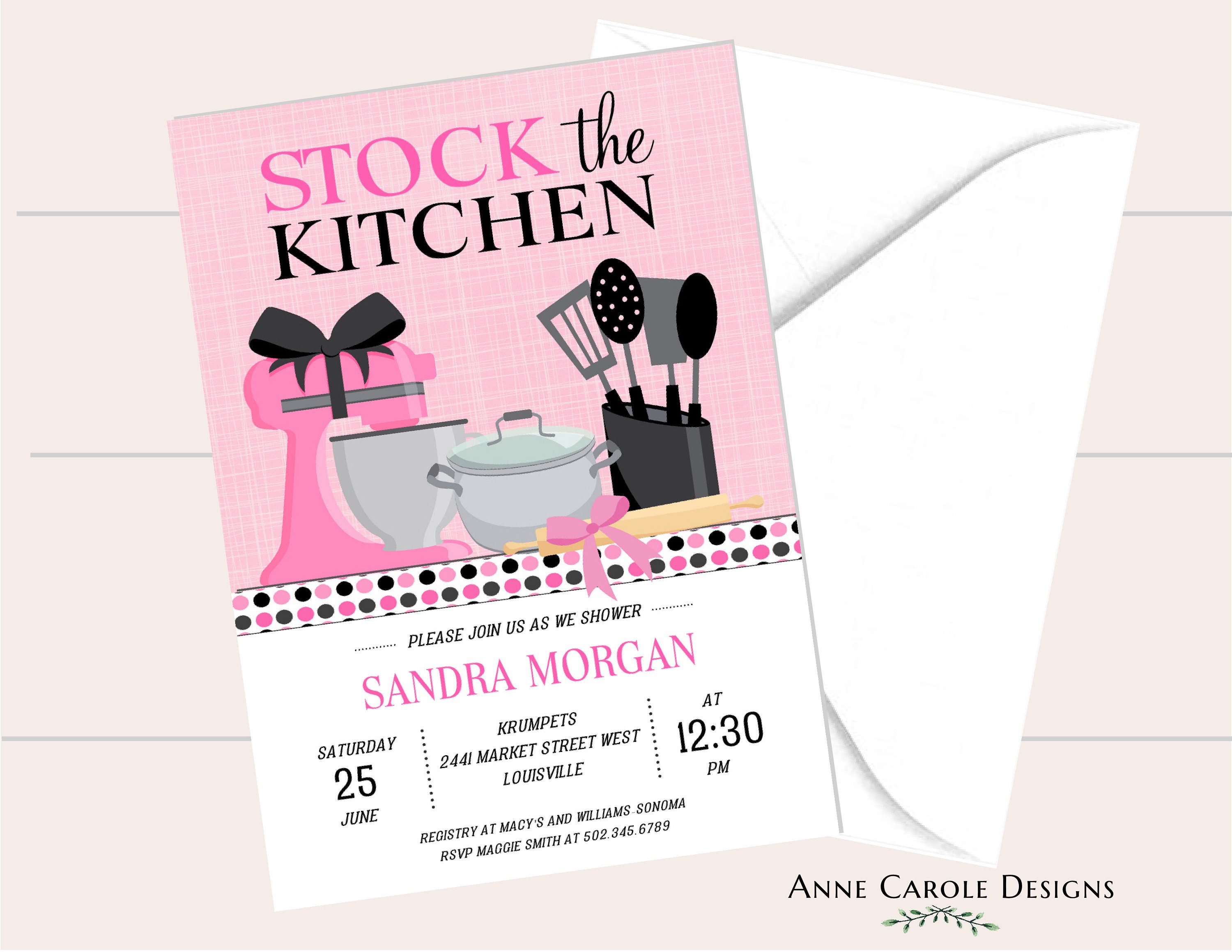 Kitchen Bridal Shower Invitation Stock the Pantry Bridal Etsy