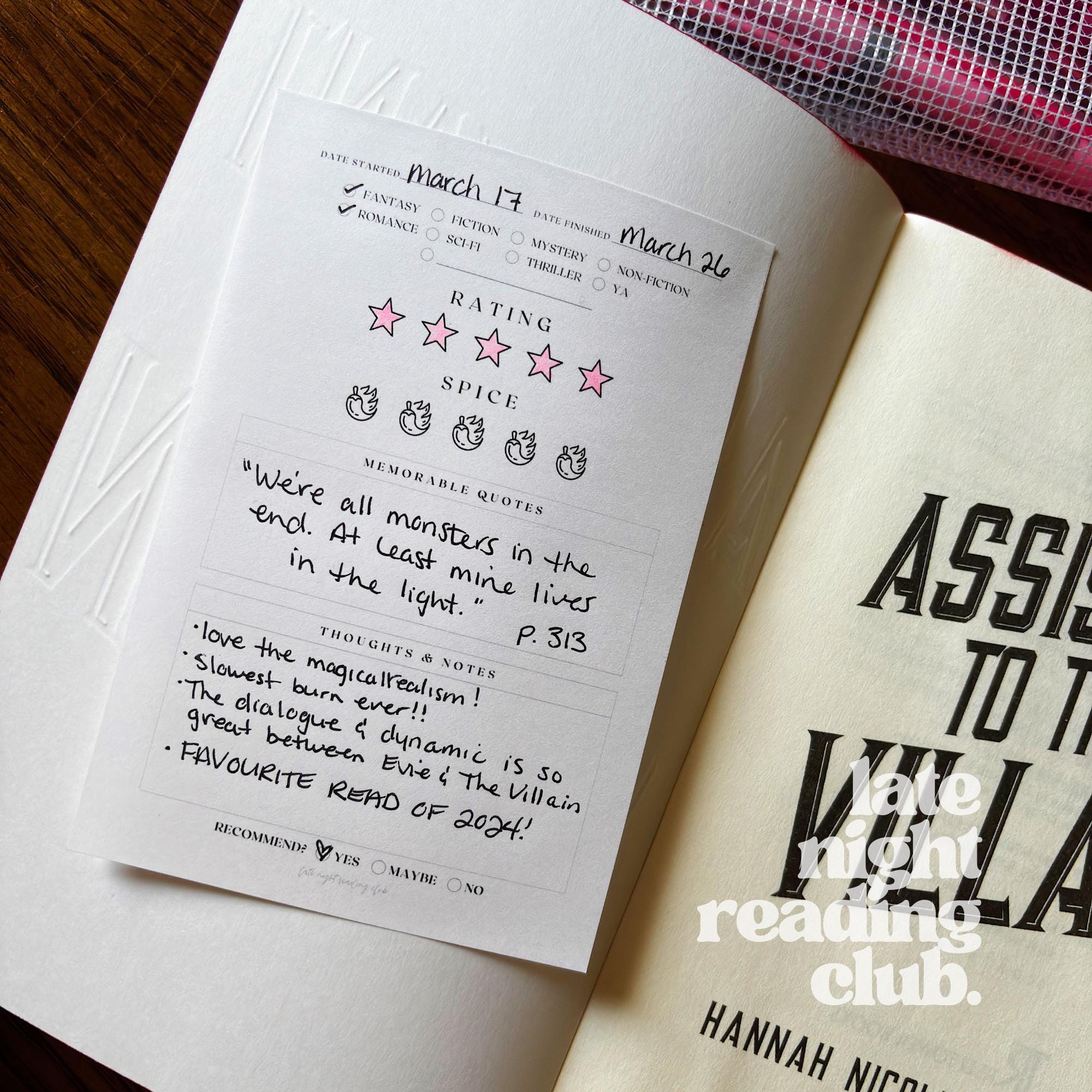 Reader's Notes Sticky Pad || Cute Bookish Notepad, Book Review, Post It ...