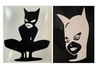 Anti-Hero Cat Woman Vinyl Decal Sticker Bundle for Application to Glass, Metal, Plastic