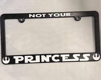 Not Your Princess Jedi Resistance License Plate Frame with Bonus Decal, Leia