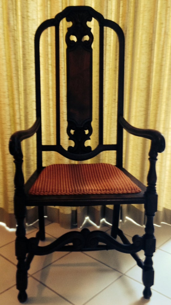 Antique Mahogany Highback Arm Chair Michigan Chair Company Etsy