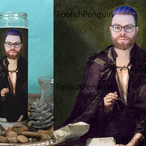 Saint Travis McElroy D&D Muse Prayer Candle