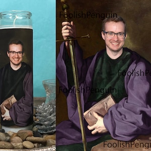 Saint Griffin McElroy D&D Muse Prayer Candle