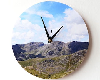 Scafell Pike Clock - Photo Wall Clock - Mountains Photo Clock - Lake District - England Mountains - Landscape Photography - Wainwrights