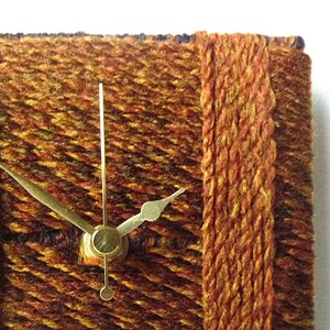 Brown Desk Clock Square Desk Clock Wool Clock Marbled Wool Autumn Colours image 4