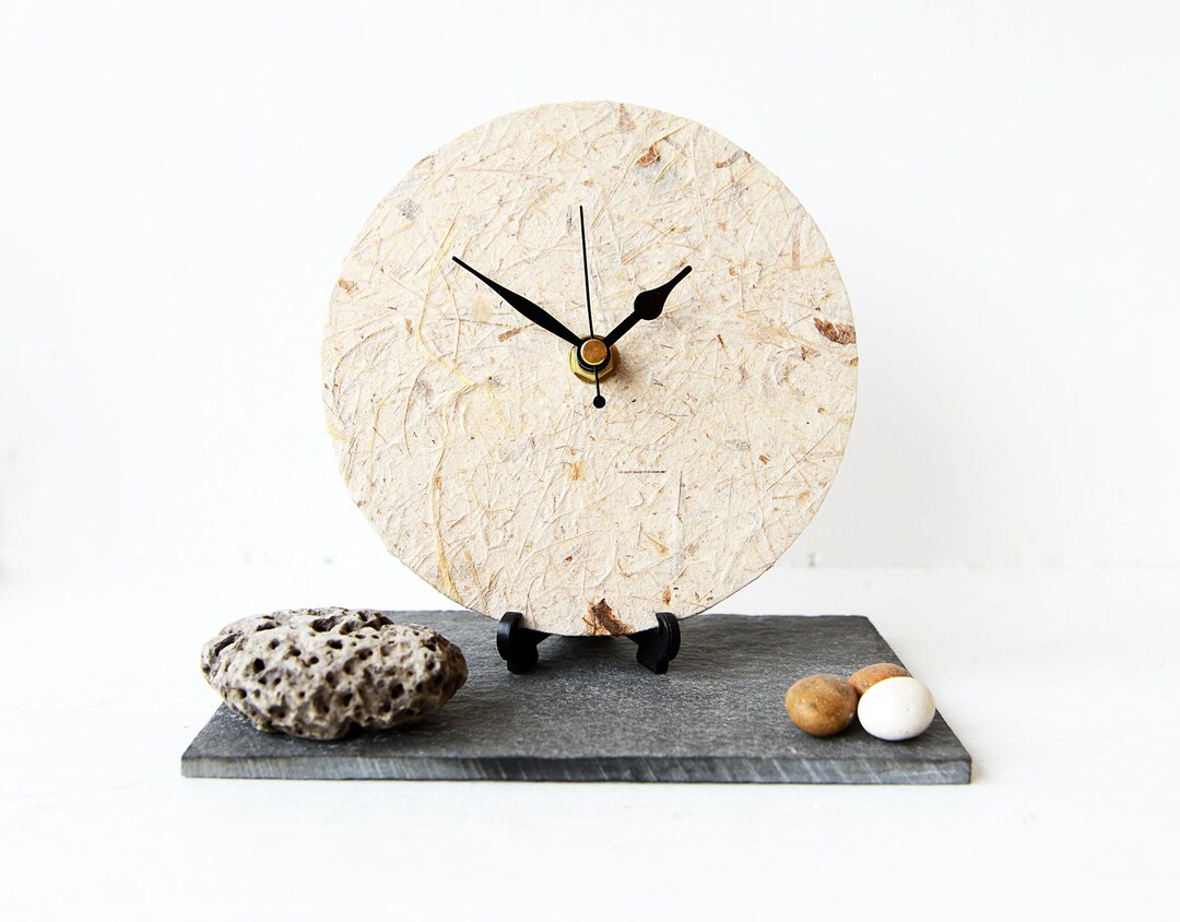 Paper Desk Clock Unique Desk Clock Mulberry Paper Etsy