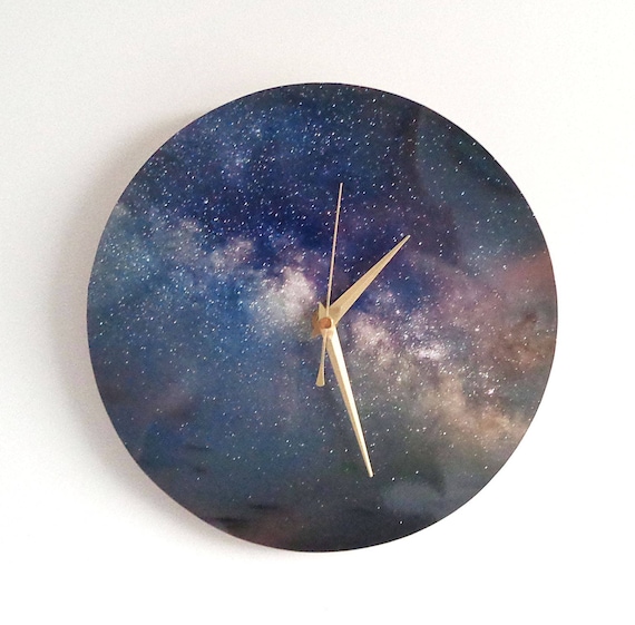 Galaxy Wall Clock Decoupage Photo Clock Space Clock | Etsy UK