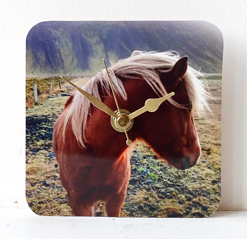 Icelandic Horse Desk Clock Decoupage Photo Clock Farm Etsy UK