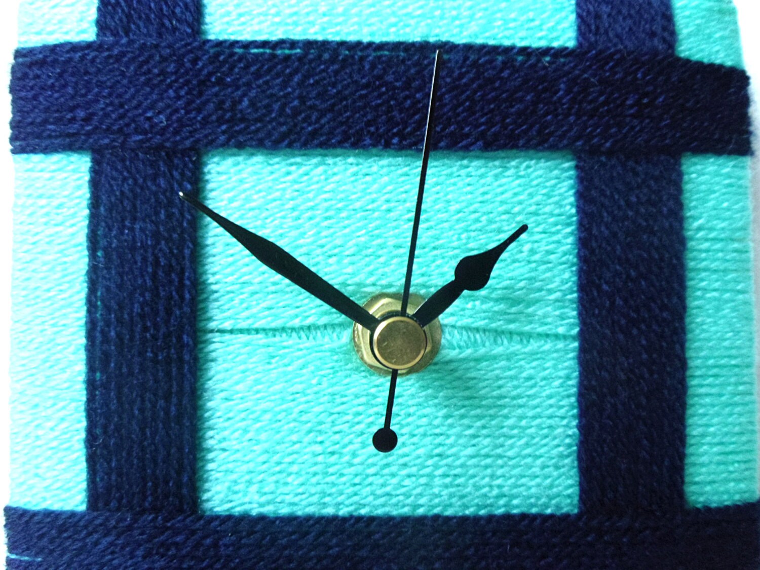 Turquoise Desk Clock Small Wall Clock Turquoise and Navy Etsy UK