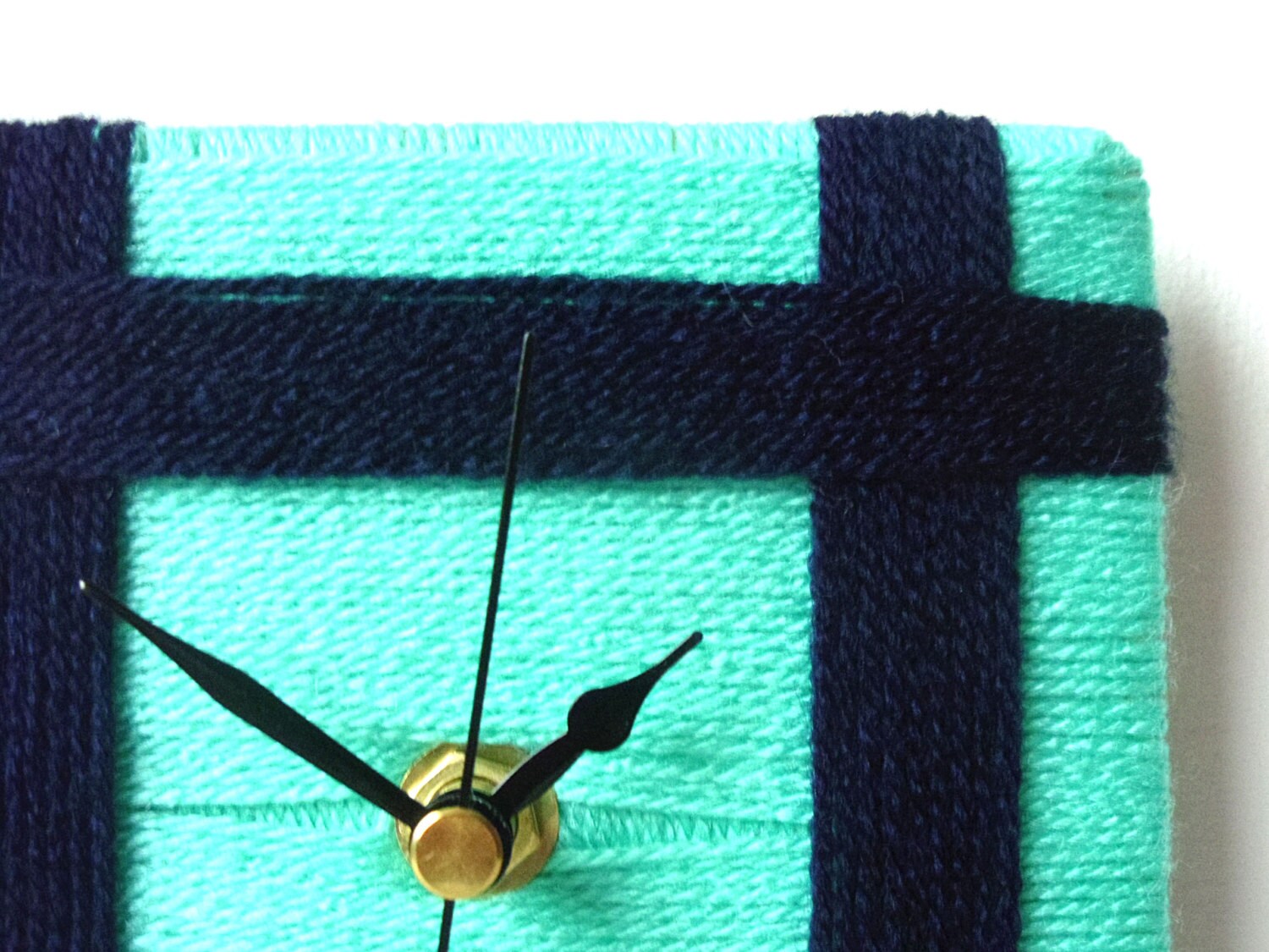 Turquoise Desk Clock Small Wall Clock Turquoise and Navy Etsy UK