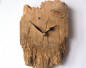 Driftwood Clock - Natural Clock - Small Wall Beach Clock - Recycled Wood Nautical Clock