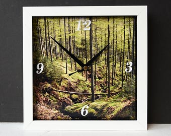 Woodland Wall Clock – Lake District Landscape Photo - Whinlatter Forest