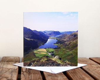 Buttermere Greeting Card - Blank Card - Lake District Photo - Square Card