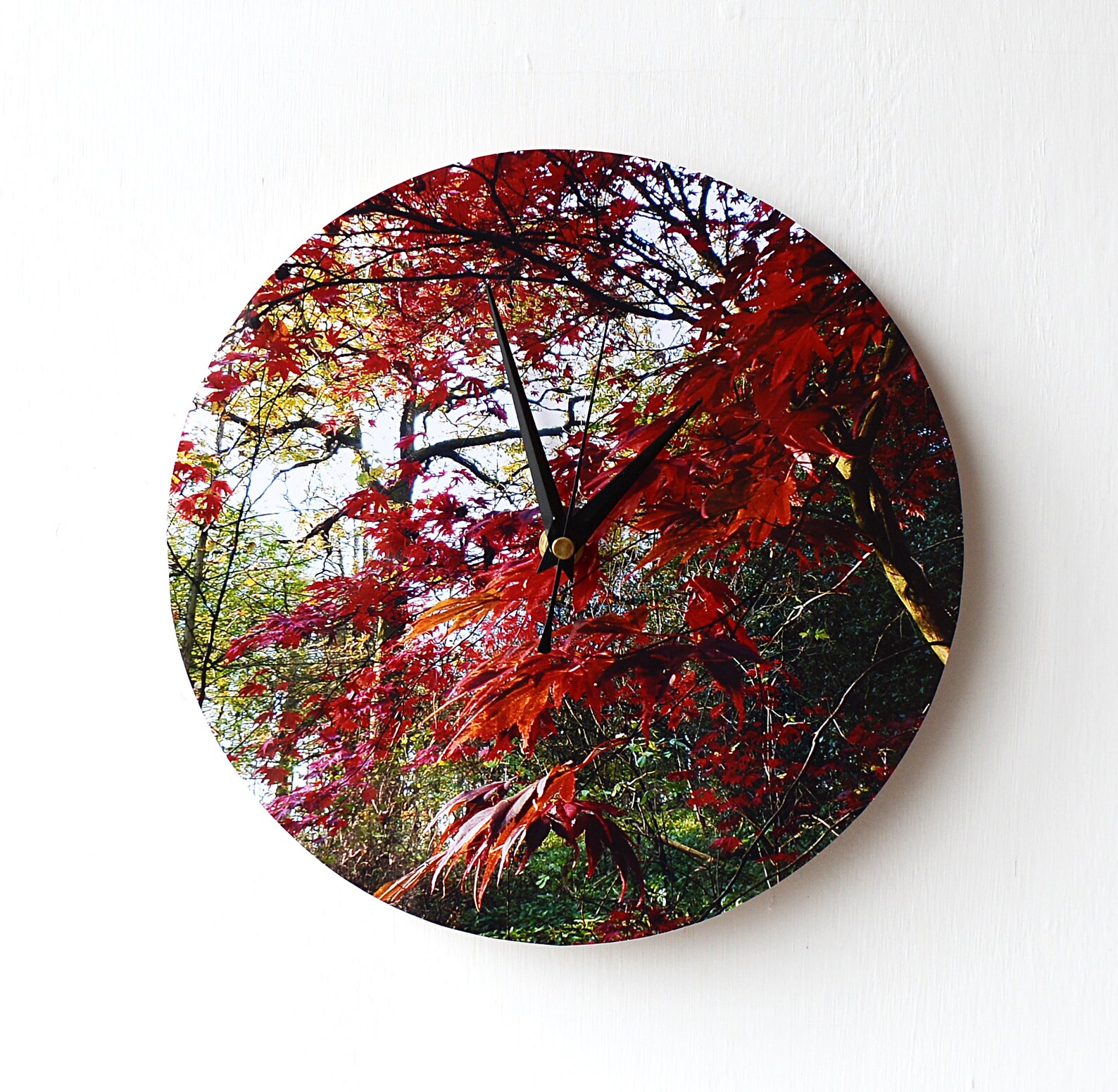 Acer Tree Clock - Red Leaves Clock - Autumn Trees Clock - Autumn Leaves ...