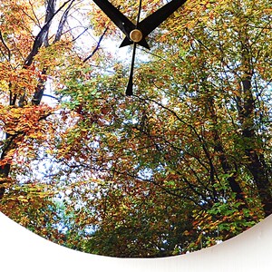 Woodland Clock - Autumn Trees Clock - Autumn Leaves - Photo Wall Clock ...