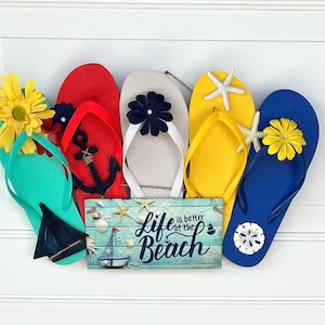 Home Decor Wreaths, Wall Decor, Large Wreath, Life is Better at the Beach Sign, Beach House Front Door Decor, Summer Wreath, Gifts