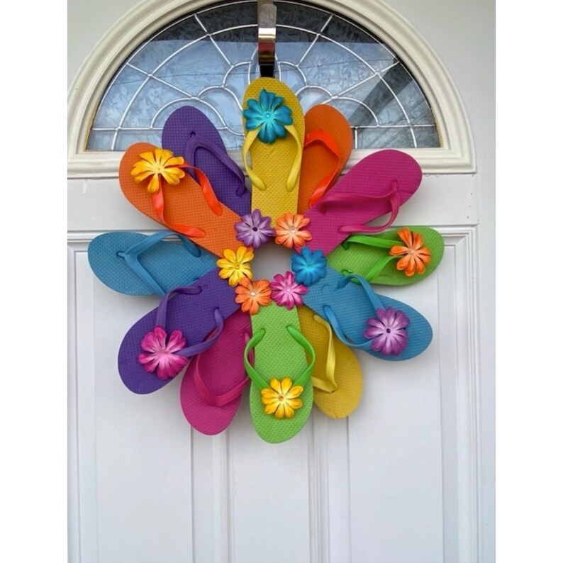 Summer Wreath, Beach Decor, Flip Flop Wreath, Front Door Wreath, Summer Wreath, Beach Decor, Flip Flop Wreath, Front Door Wreath,