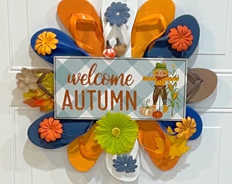 Fall Wreath, Home Decor Wreath, Scarecrow Wreath, Wall Decor, Happy Fall Sign, Front Door Wreath , Thanksgiving Wreath, Welcome Wreath