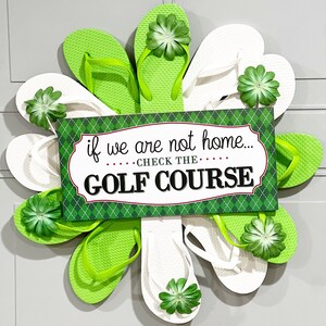 Home Decor Wreath, Golf Decor for the Home, Golf Wreath for Front Door, Gift for Golfers, Outdoor Wreath, Unique Decor, Flip Flop Wreath
