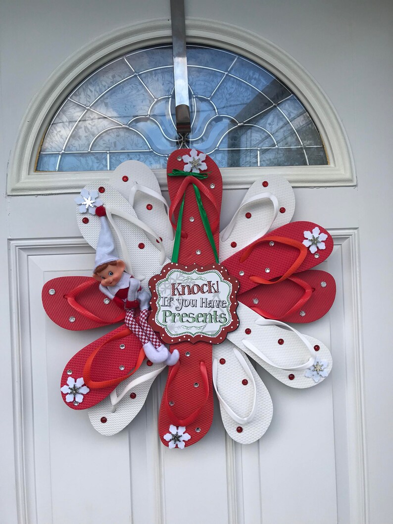 Christmas Decorations Flip Flop Wreath Christmas Wreath Etsy