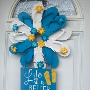 Outdoor Wreath Patio Door Flip Flop Door Hanger Spring - Etsy