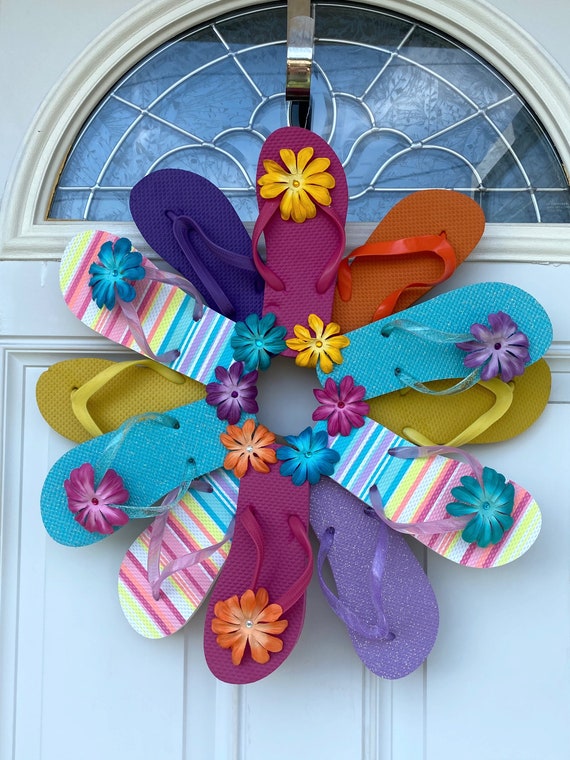 Summer Flip Flop Beach Wreath Summer Flip Flop Beach House | Etsy