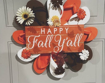 Fall Wreath, Fall Porch Decor, Home Decor, Happy Fall Y’all sign, Gifts, Wreath for Fall, Fall Decor, Front Door Wreath, Autumn Wreath