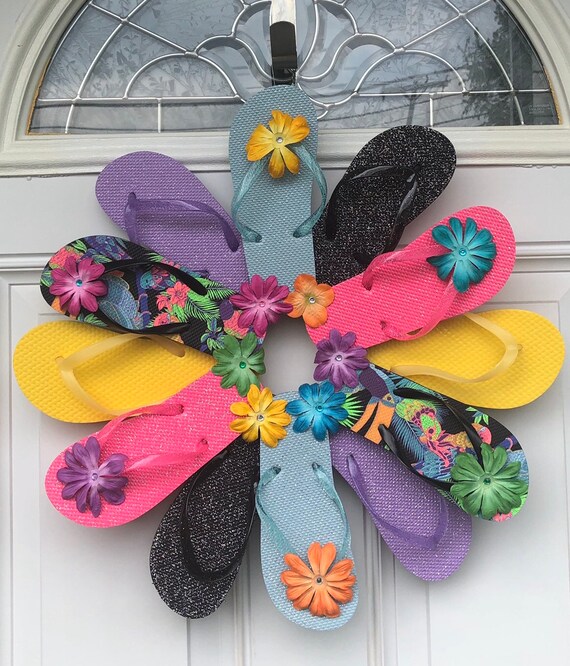 Tropical Decor Poolhouse Beach Wreath Tropical Wreaths For Etsy