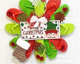 Home Decor Wreaths, Front Door Wreath Signs, Handmade Christmas Gifts for Mom, Outdoor Door Wreath, Christmas Elf, Wall Art, Wall Decor