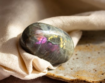 Purple Labradorite Palmstone