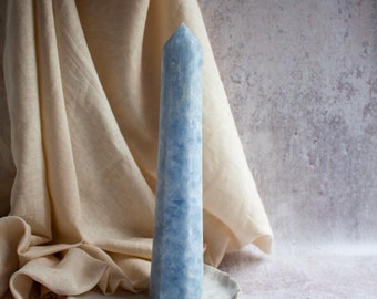 Blue Calcite Crystal Tower, 280mm