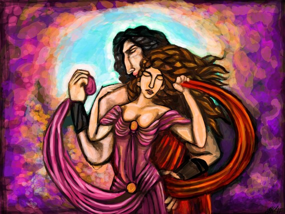Hades And Persephone Elysian Fields Art Print Digital Art Etsy Hades And Persephone Elysian Fields Art Print Digital Art Etsy