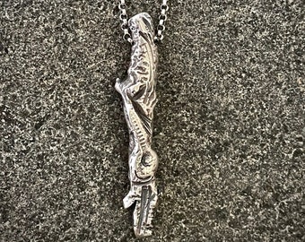 Sterling Silver Driftwood Log Inspired Necklace