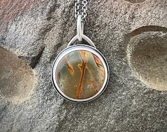 Red Creek Jasper Sterling Silver Pendant Necklace