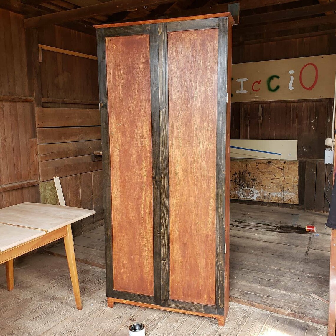 Bookshelf/ Armoire With Doors Etsy