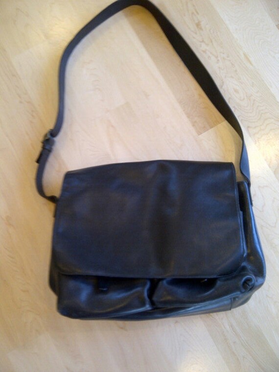 Messenger Bag Large Black Cowhide Etsy