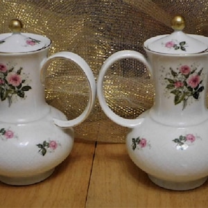 Vintage 2 Large Beautiful Coffee/Tea Servers from Seltmann Weiden Bavaria W. Germany Qualitats Porzellan "Annabelle" Pattern.