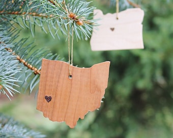 Wooden State Ornaments | Christmas Ornaments | Wooden Ornaments