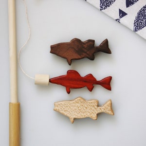 Wooden Fishing Pole with Magnetic Fish! | Wooden Fishing Pole | Fishing Pole Toy | Kids Fishing Pole