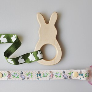 Bunny Wooden Grasping Toy | Easter Wooden Toy | Rabbit Wooden Toy | Cherry Toy | All Natural Toy | Organic Baby Toy | Easter Toy