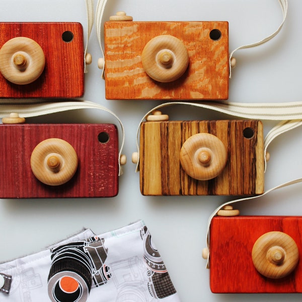 Exotic Wood Camera Toy | All Natural Camera Toy | Wooden Camera Toy | Toddler Toys