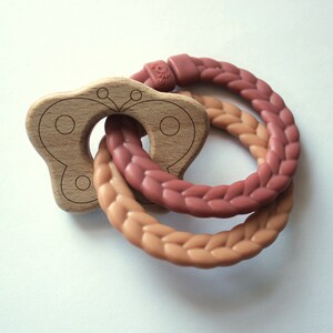 Wooden Rings Rattle Personalized Wooden Rattle With Colorful Rings - Etsy