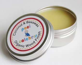 Coconut & Beeswax Organic Wood Finish | Wooden Teether Sealer | Wooden Teether Finish | Wooden Toy Finish