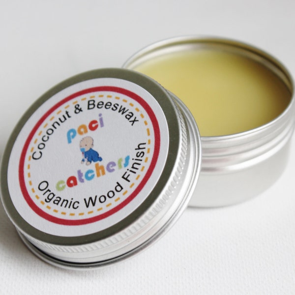 Coconut & Beeswax Organic Wood Finish | Wooden Teether Sealer | Wooden Teether Finish | Wooden Toy Finish