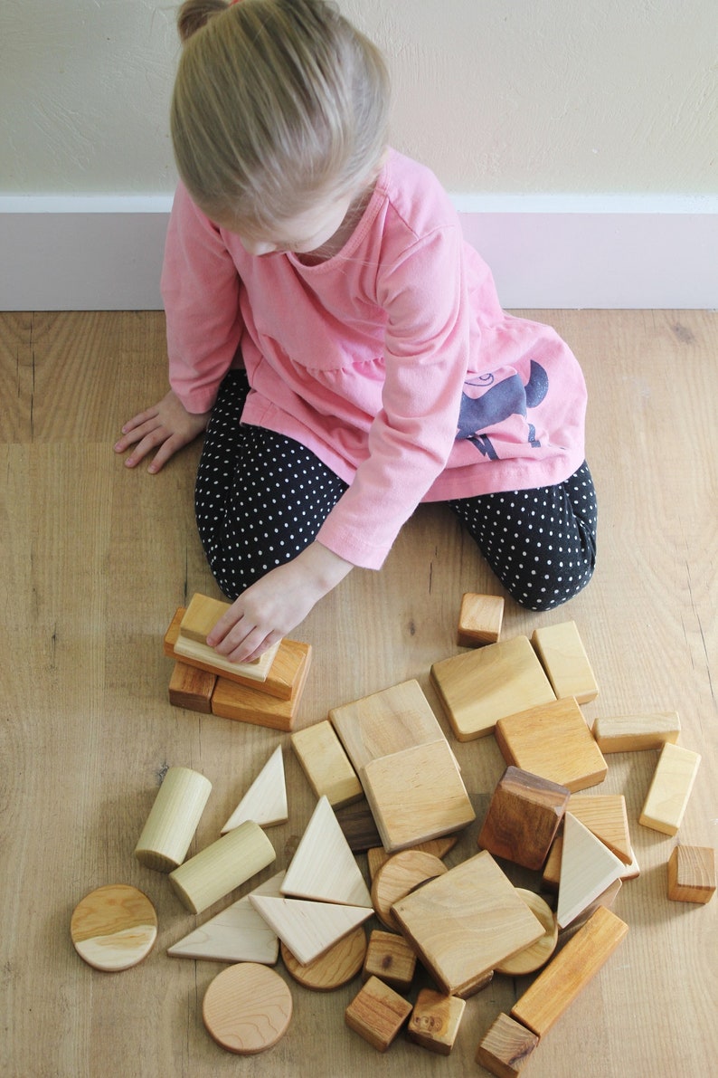 Wooden Block Set Safe for Hand and Mouth Play Wooden Blocks Wooden Toys Building Blocks Toddler Toys image 7