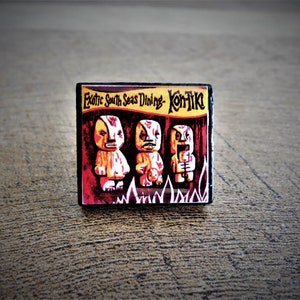 Kon Tiki Tiki Bar Tie pin/Lapel Pin # 2! Black scrabble tile pin featuring favorite Tiki establishments, Tiki-culture, Tiki Oasis