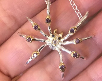 Sterling silver  spider necklace