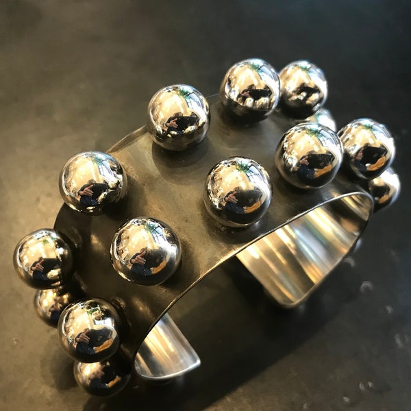 Sterling Silber Modernist edgy Manschette Armband